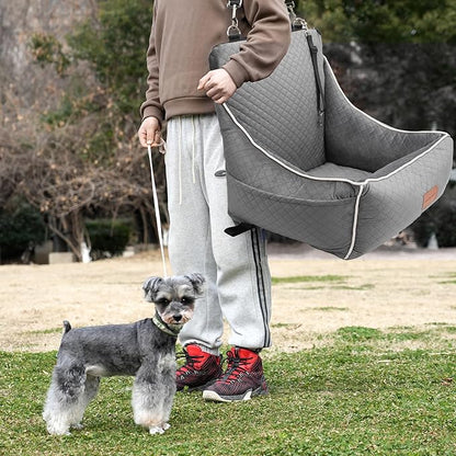 Dog Car Seat for Small/Medium Dogs 35lbs（Grey）