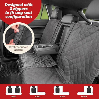 Lusso Gear Dog Car Seat Cover for Back Seat 100% Waterproof,
