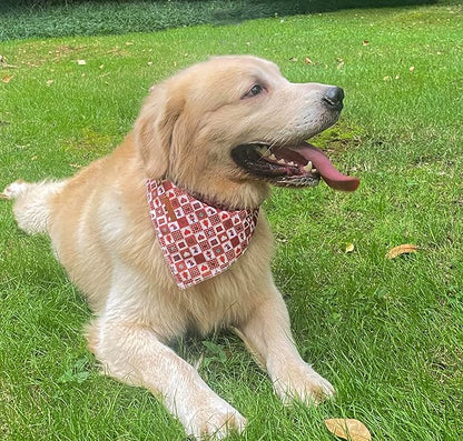 Christmas Day Dog Bandana Red Green Plaid Cotton
