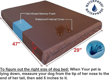 Dogbed4less Extra Large Orthopedic Memory Foam Dog Bed for Large Dogs 48"X30" Crate,