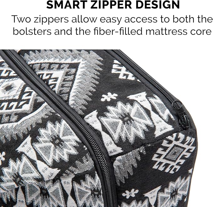 Furhaven Pillow Dog Bed for Medium/Small Dogs w/ Removable Bolsters & Washable Cover