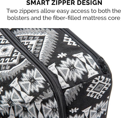 Furhaven Pillow Dog Bed for Medium/Small Dogs w/ Removable Bolsters & Washable Cover