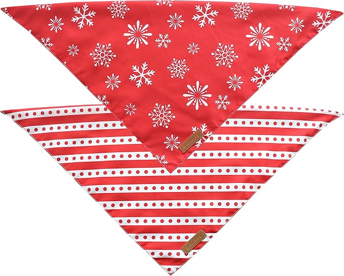 Realeaf Christmas Dog Bandanas 2 Pack