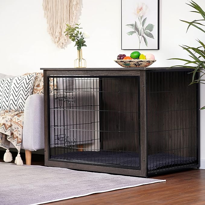 DWANTON Dog Crate Furniture with Cushion 43.3" L,