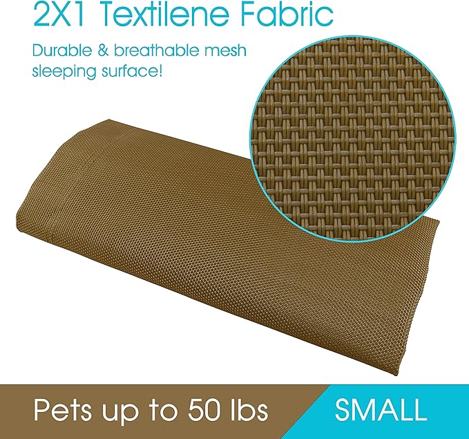 PHYEX Heavy Duty Steel-Framed Portable Elevated Pet Bed 33" L 19" W 7.5" H(S,