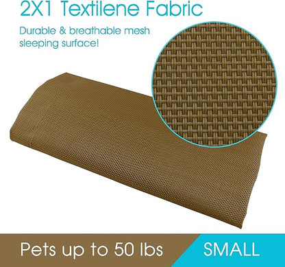 PHYEX Heavy Duty Steel-Framed Portable Elevated Pet Bed 33" L 19" W 7.5" H(S,