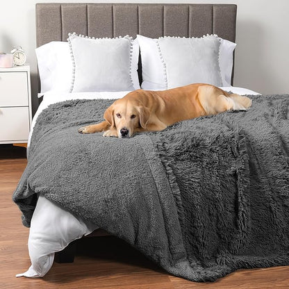 PetAmi Waterproof Dog Blanket for Large Dog 90x90 Gray