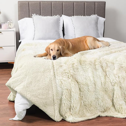 PetAmi Waterproof Dog Blanket for Large Dog 60x80 Cream