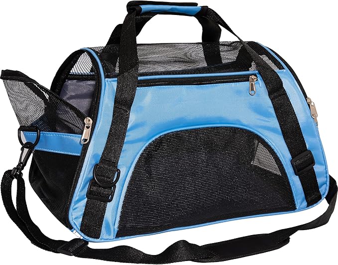 Pet Carrier Cat Cattier Soft-Sided Carriers for Cat Carriers Dog Carrier for Small Medium Cats Dogs Puppies Pet Carrier Airline Approved up to 15 Lbs Cat Dog Pet Travel Carrier (Medium, Blue)