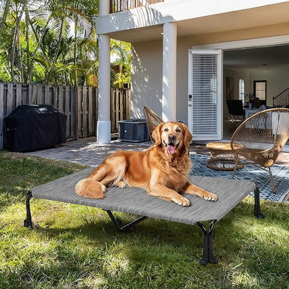 Veehoo Elevated Dog Bed 47" x 29", Black