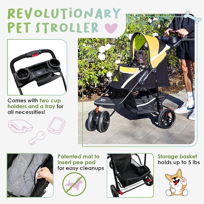 Petique Revolutionary Durable Pet Stroller 55LBS -