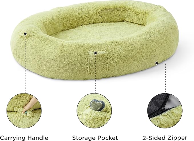 Bedsure Memory Foam Human Dog Bed 72"x48"x12" Calming