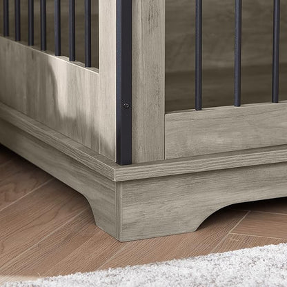 NicBex Dog Crate Furniture Dog Cage with Sliding Doors and Drawers