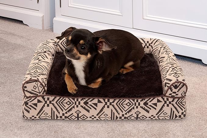 Furhaven Orthopedic Dog Bed for Small Dogs w/ Removable Bolsters & Washable Cover 20 lbs