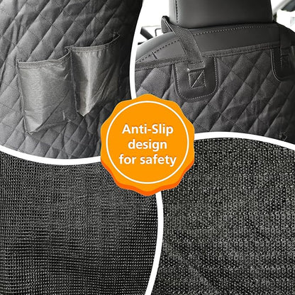 Dog Seat Cover Back Seat Pet Cover 100% Waterproof Scratchproof Dog Hammock Non-Slip Pet Liner Dog Back Seat Pet Mat for Interior Accessories (Model Y