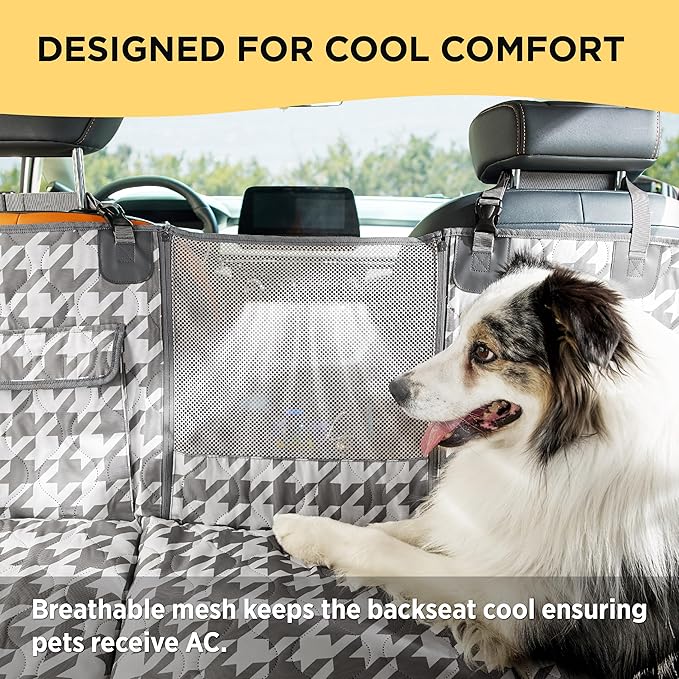 Lesure Dog Car Seat Cover for Back Seat with Hard Bottom