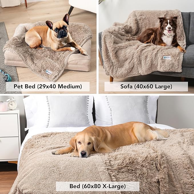 PetAmi Waterproof Dog Blanket for Medium Large Dogs 40x60 Taupe