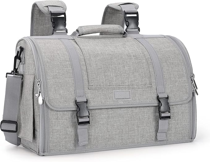 Mile High Life | Outdoor Travel Pet Carrier | Hiking Outdoor Dog Carrier Backpack | Collapsible Dog Carrier for Small Medium Dogs | Cat Crates w Breathable Mesh with Soft-Sided (Grey)