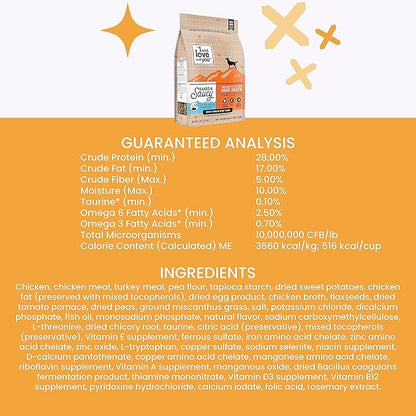 I AND LOVE AND YOU Baked and Saucy Dry Dog Food - Chicken + Sweet Potato - Prebiotic + Probiotic, Real Meat, Grain Free, No Fillers, 10.25lb Bag