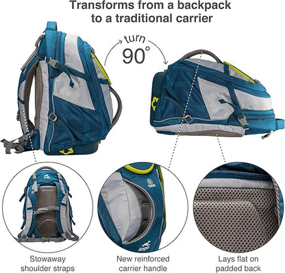 Kurgo G-Train - Dog Carrier Backpack for Small Pets - Cat & Dog Backpack for Hiking, Camping or Travel - Waterproof Bottom - Ink Blue