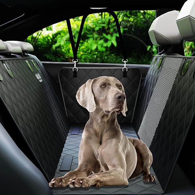 KULULU Dog Car Seat Cover for Back Seat 100% Waterproof (60" W 64" L))