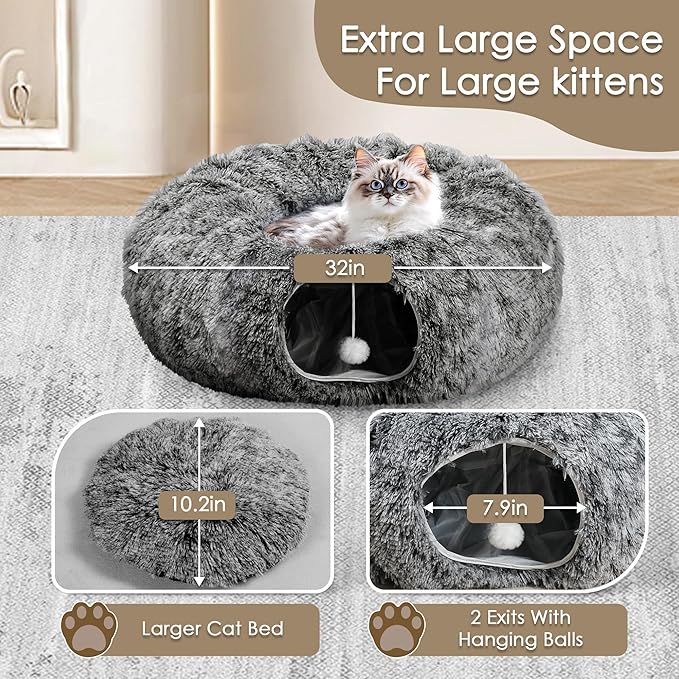 Cat Tunnel Bed for Indoor Cats