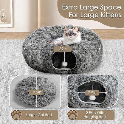 Cat Tunnel Bed for Indoor Cats