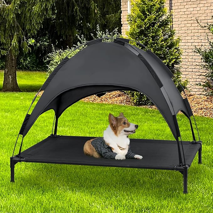 Heeyoo Elevated Dog Bed with Canopy