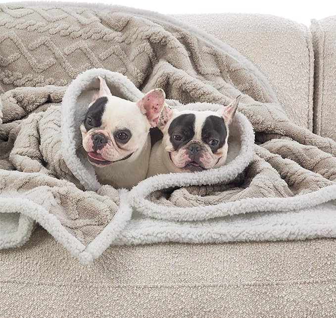 Bedsure Waterproof Dog Blankets for Large Dogs 50"x60", Taupe