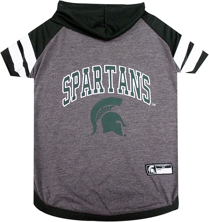 Pets First NCAA Michigan State Spartans Hoodie for Dogs & Cats, Large. | Collegiate Licensed Dog Hoody Tee Shirt | Sports Hoody T-Shirt for Pets | College Sporty Dog Hoodie Shirt