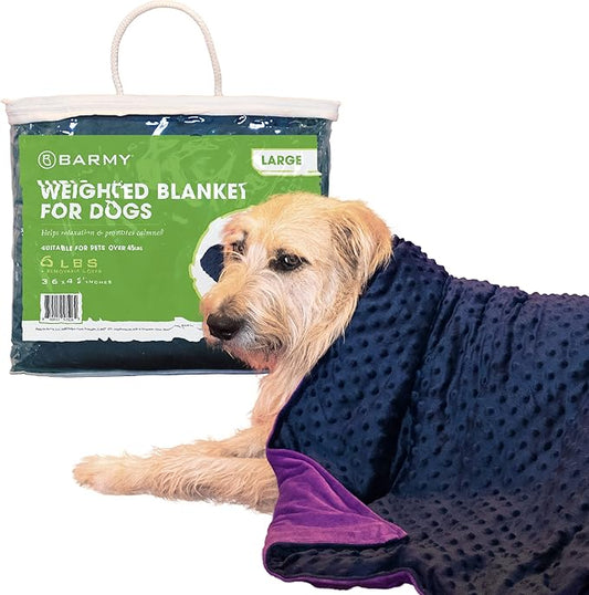 BARMY Weighted Blanket for Dogs with Washable Cover (3 Sizes) Thunder Blankets for Dogs