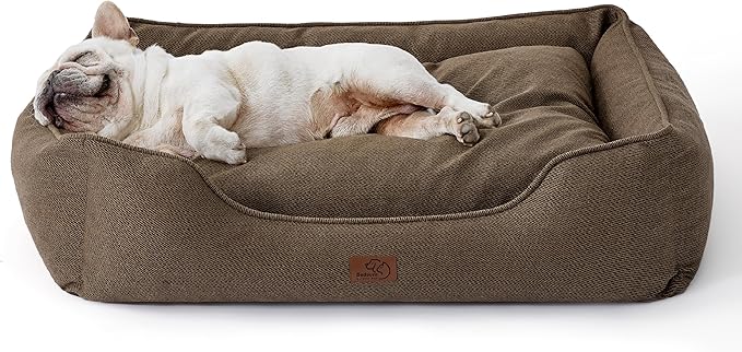 Bedsure Washable Dog Bed for Medium Dogs 30x24x9inches, Brown