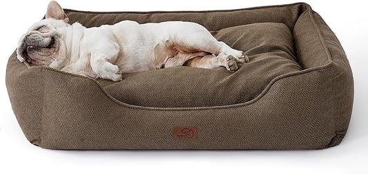 Bedsure Washable Dog Bed for Medium Dogs 30x24x9inches, Brown