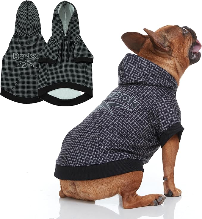 Reebok Dog Hoodie – Fleece Dog Sweater with Leash Hole