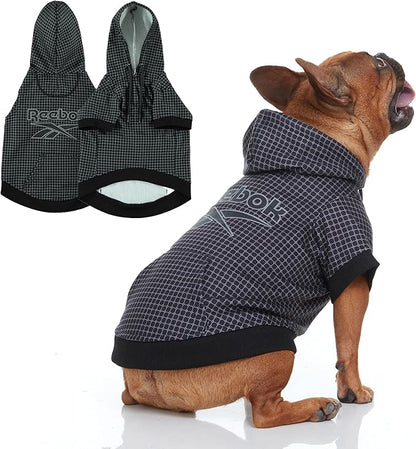 Reebok Dog Hoodie – Fleece Dog Sweater with Leash Hole