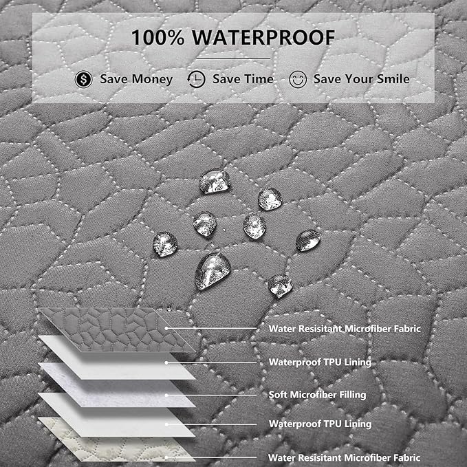 Waterproof Dog Blanket, Washable Anti-Slip Pet Couch Covers for Sofa,Pet Hair Resistant Blankets Bed Chair Furniture Couch Protector for Dogs-30x70,Darkgrey