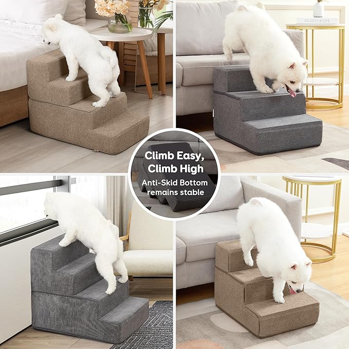 Pawque Dog Stairs for High Bed Couch & Pet Steps for Small Dogs Cats (18 inches