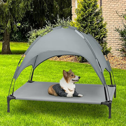 Heeyoo Elevated Dog Bed with Canopy