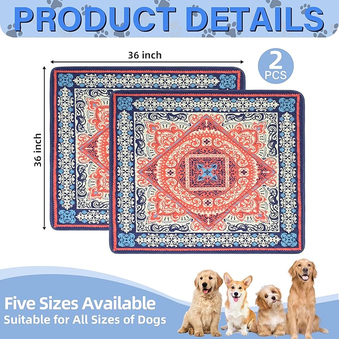 Washable Pee Pads for Dogs- 2 Packs Super 100% Waterproof 36''x36''