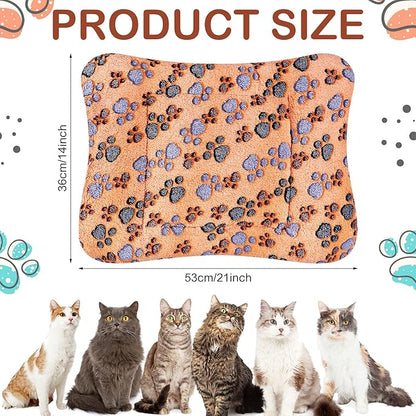 4 Pack Ultra Soft Dog Cat Bed Mat with Cute Prints Reversible Fleece Dog Crate Kennel Pad Cozy Washable Thickened Hamster Guinea Pig Bed Pet Bed Mat for Small Animals (Vivid Color,21 x 14 Inches)