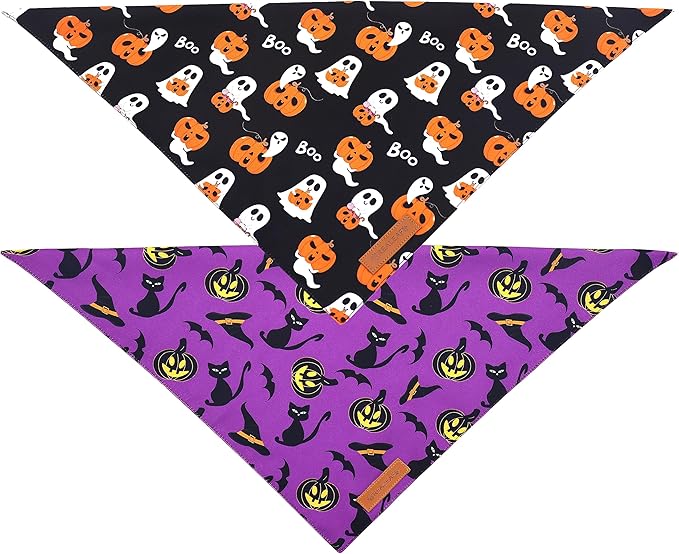 Realeaf Halloween Dog Bandanas 2 Pack