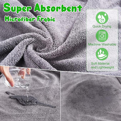Microfibre Dog Bathrobe Dog Towel Wrap Super Absorbent Dog Drying Coat Bath Robe for Puppy, Medium & Large Dogs, Fast Drying, Adjustable, for Pet Dogs & Cats
