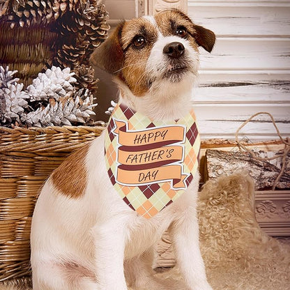 10PCS Father’s Day Dog Bandanas Small XS XXS for Girl Boy Puppy Doggie “Best Dad” “Super Dad” “ I Love Dad” “ Happy Father’s Day” Pink Blue Yellow Plaid Grooming Accessories