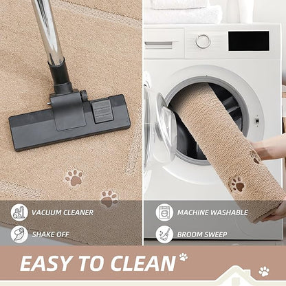 BEQHAUSE Dog Door Mat for Muddy Paws Dirt Trapper Absorbent Indoor Door Mats Non-Slip Washable Entryway Rug Low-Profile Welcome Dog Mat Polyester Mud Mat for Dogs and Wet Shoes 32"x48"