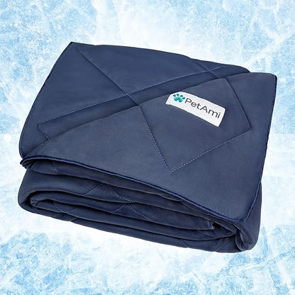 PetAmi Premium Cooling Dog Blanket 40x60, Navy