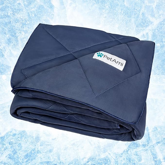 PetAmi Premium Cooling Dog Blanket 29x40, Navy