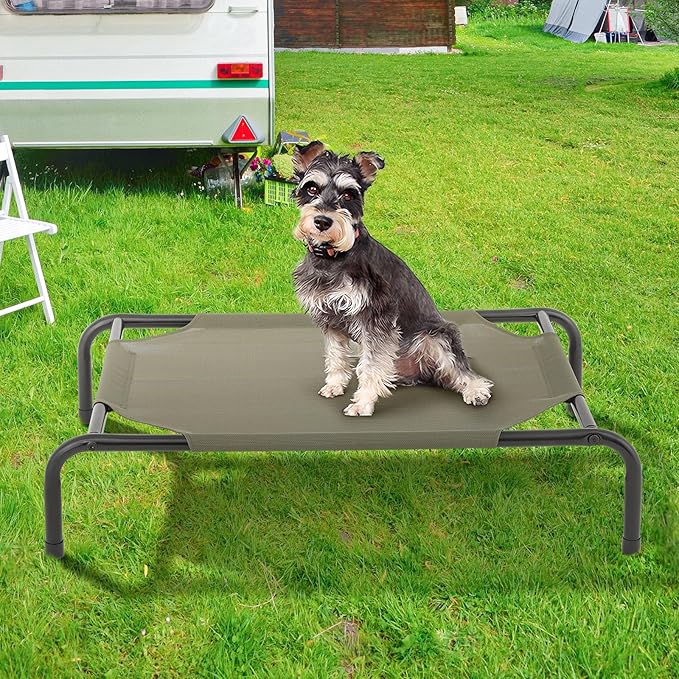 MoNiBloom Elevated Dog Bed Cooling Raised Ped Bed Portable Dog Cot for Camping or Beach 35 Inches