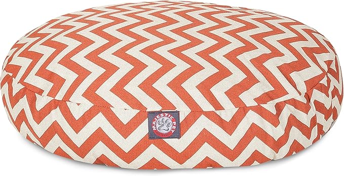 Burnt Orange Chevron Large Round Indoor Outdoor Pet