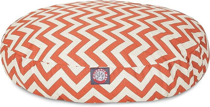 Burnt Orange Chevron Large Round Indoor Outdoor Pet