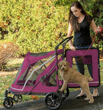 Pet Gear NO-Zip Pet Stroller with Dual Entry 1 Model, 2 Colors
